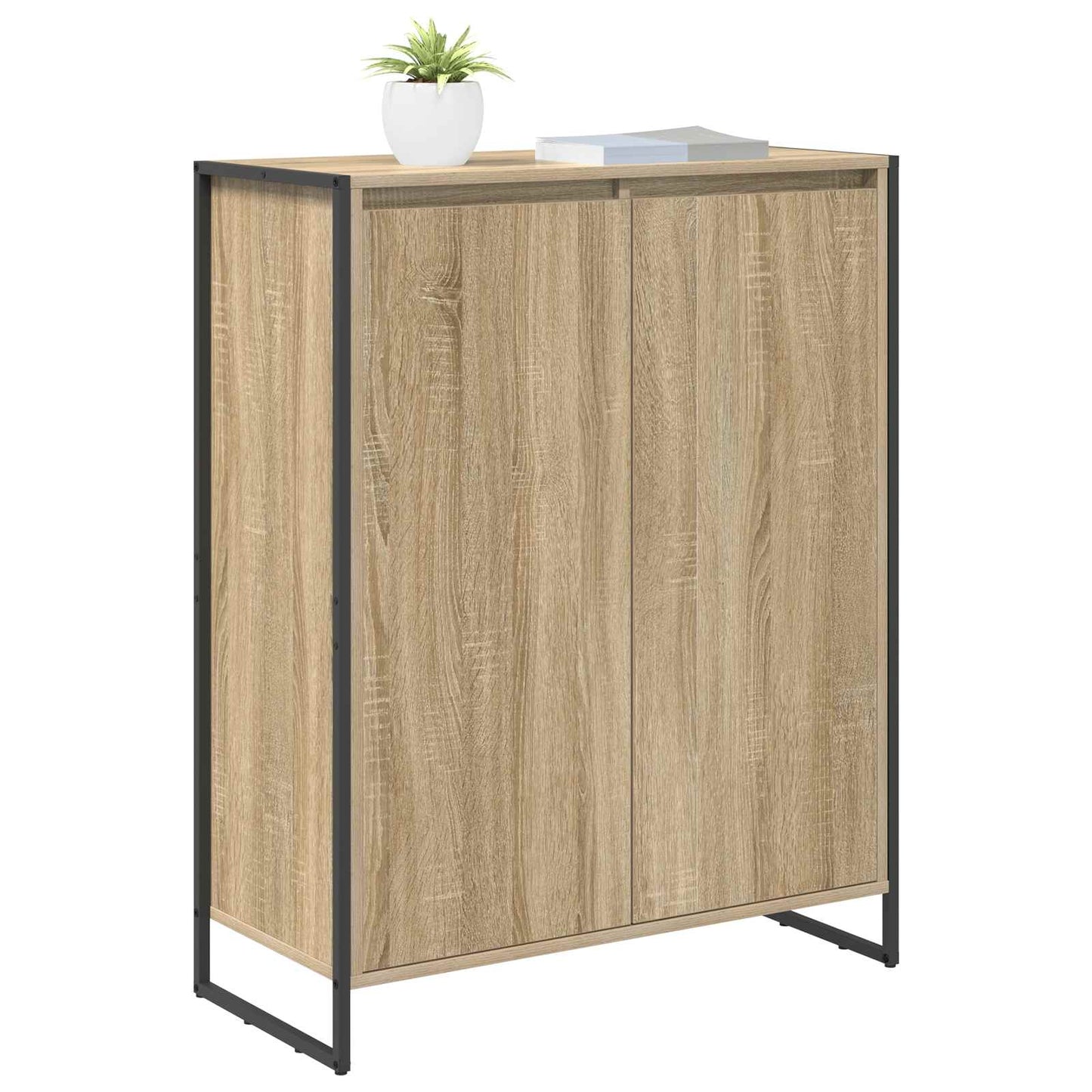 vidaXL Meuble à chaussures avec rangement chêne Sonoma 79 x 36 x 100 cm Bois d'ingénierie