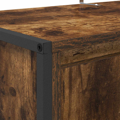 vidaXL Meuble à chaussures avec porte Chêne fumé 79 x 36 x 100 cm Bois d'ingénierie