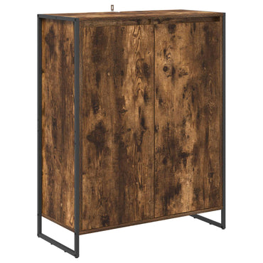 vidaXL Meuble à chaussures avec porte Chêne fumé 79 x 36 x 100 cm Bois d'ingénierie