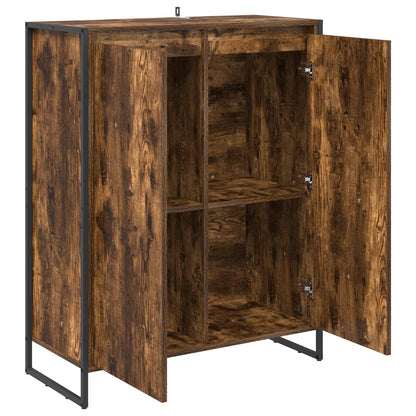 vidaXL Meuble à chaussures avec porte Chêne fumé 79 x 36 x 100 cm Bois d'ingénierie