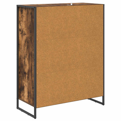 vidaXL Meuble à chaussures avec porte Chêne fumé 79 x 36 x 100 cm Bois d'ingénierie