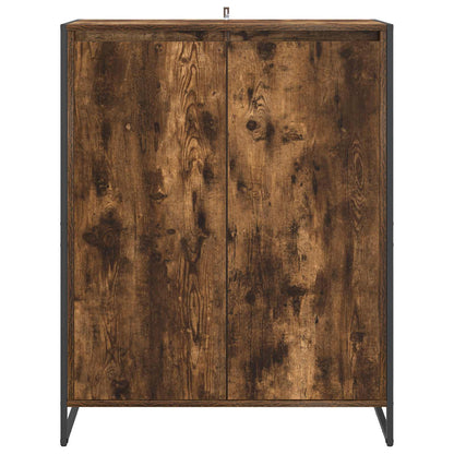 vidaXL Meuble à chaussures avec porte Chêne fumé 79 x 36 x 100 cm Bois d'ingénierie