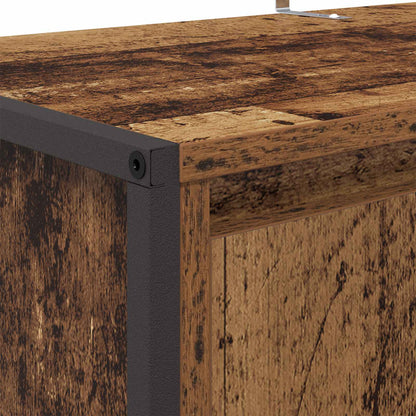 vidaXL Meuble à chaussures avec porte Bois de récupération 79 x 36 x 100 cm Bois d'ingénierie