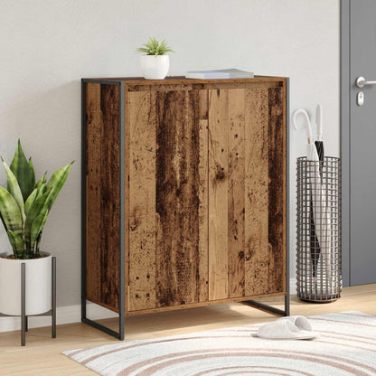 vidaXL Meuble à chaussures avec porte Bois de récupération 79 x 36 x 100 cm Bois d'ingénierie