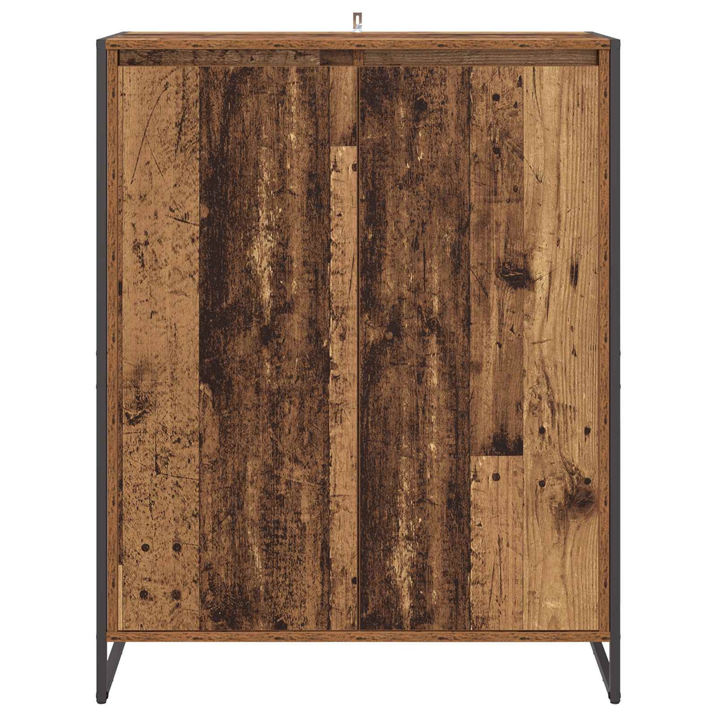 vidaXL Meuble à chaussures avec porte Bois de récupération 79 x 36 x 100 cm Bois d'ingénierie