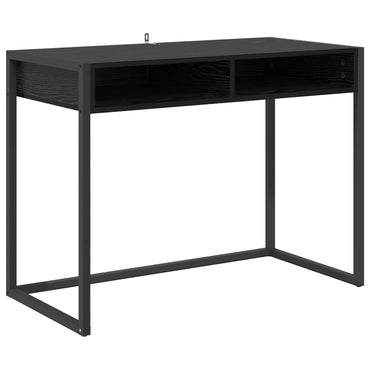 vidaXL Bureau avec rangement Noir aspect chêne 100 x 50 x 75 cm