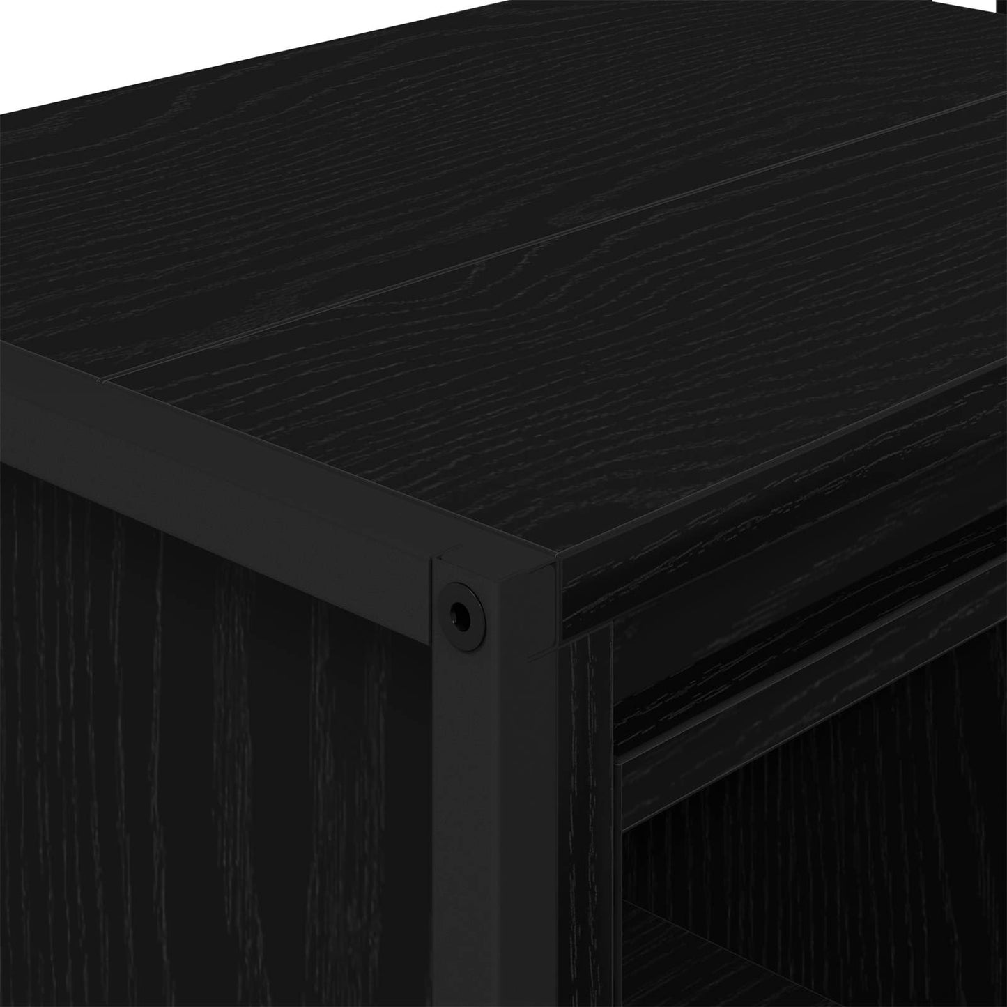 vidaXL Meuble de salle de bain avec porte noir aspect chêne 90 x 30 x 60 cm