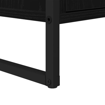 vidaXL Meuble de salle de bain avec porte noir aspect chêne 90 x 30 x 60 cm