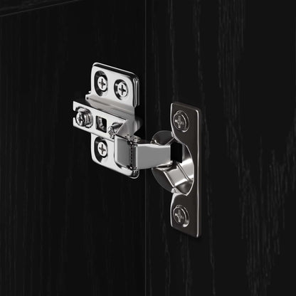 vidaXL Meuble de salle de bain avec porte noir aspect chêne 90 x 30 x 60 cm