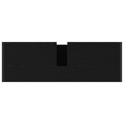 vidaXL Meuble de salle de bain avec porte noir aspect chêne 90 x 30 x 60 cm