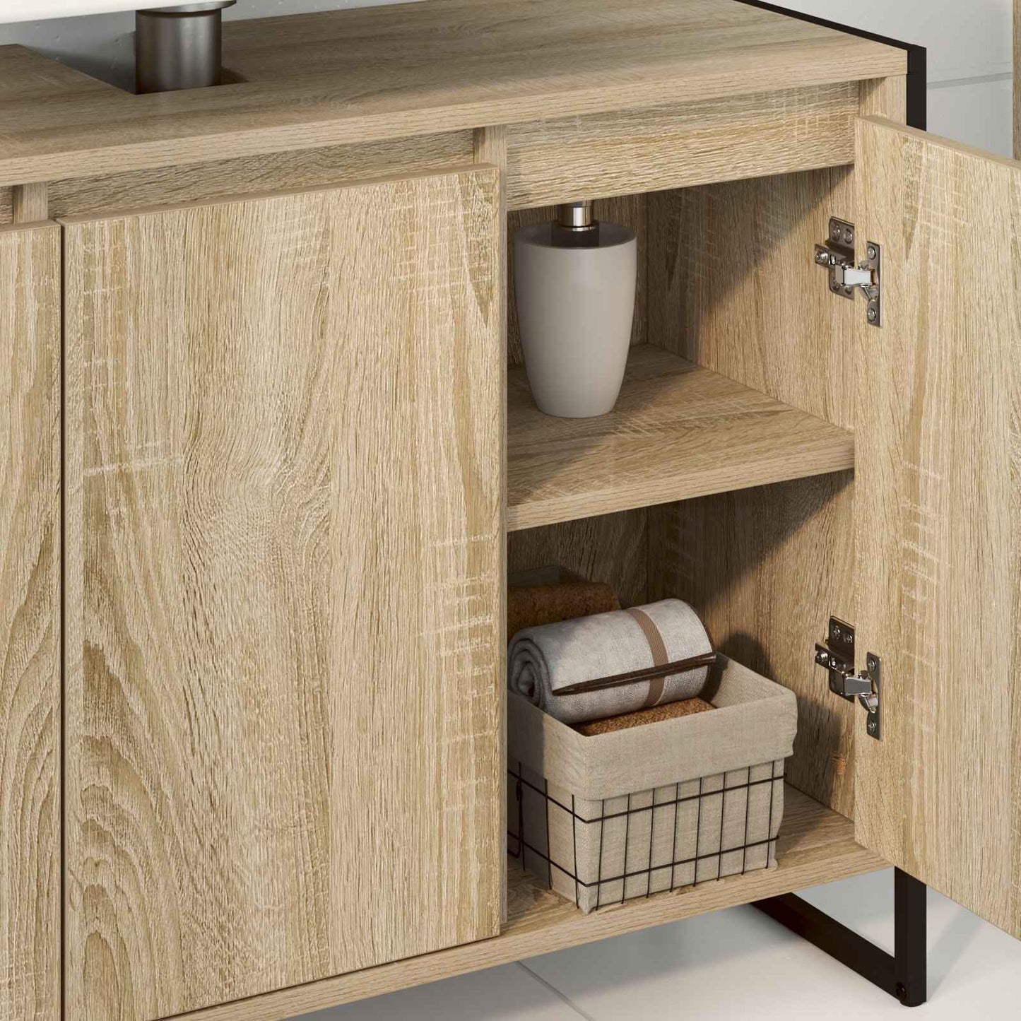 vidaXL Armoire de salle de bain avec porte chêne sonoma 90 x 30 x 60 cm Bois d'ingénierie