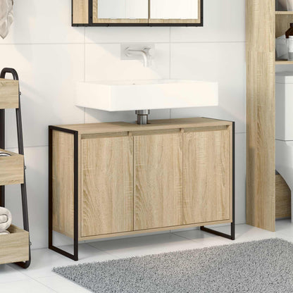 vidaXL Armoire de salle de bain avec porte chêne sonoma 90 x 30 x 60 cm Bois d'ingénierie