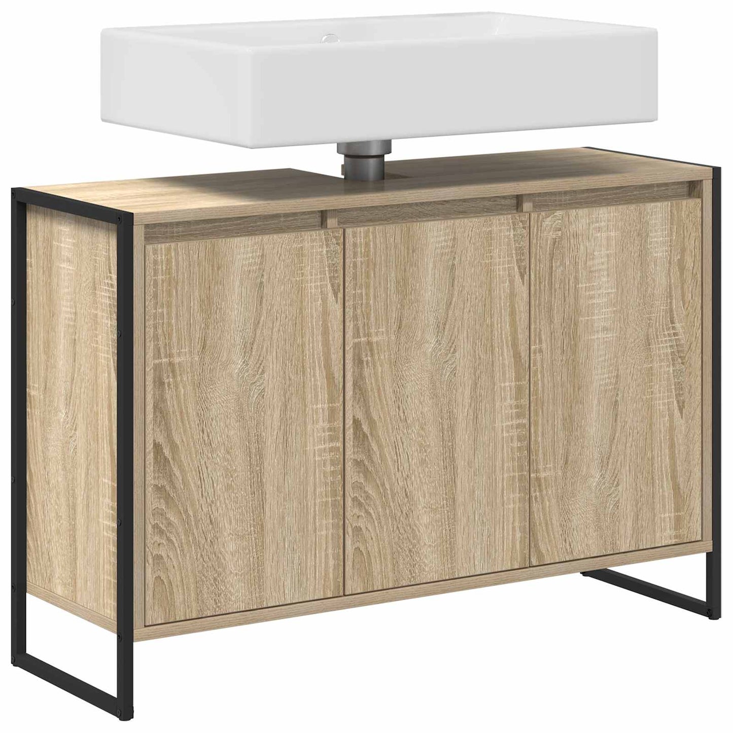 vidaXL Armoire de salle de bain avec porte chêne sonoma 90 x 30 x 60 cm Bois d'ingénierie