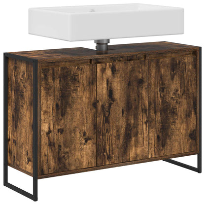 Badezimmerschrank Raucharbe 90 x 30 x 60 cm Holzwerkstoff