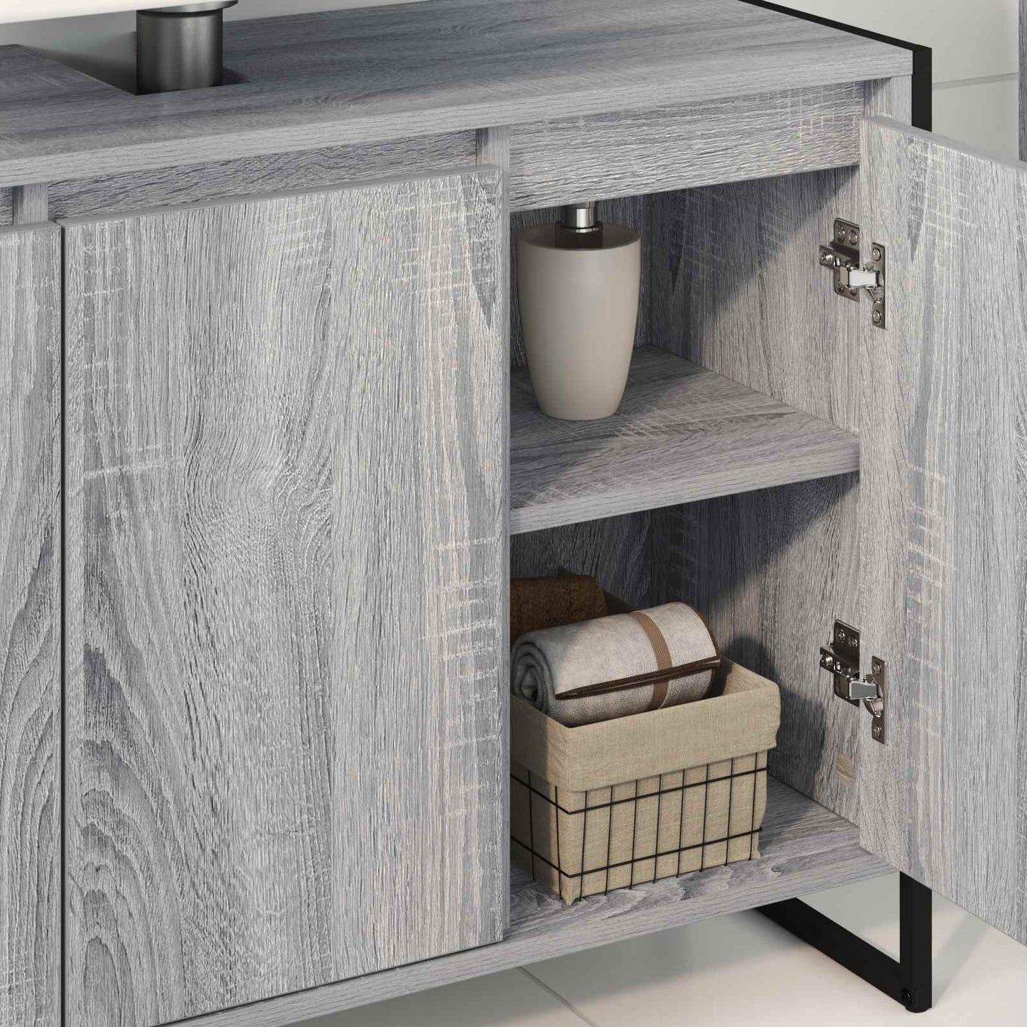 vidaXL Meuble de salle de bain chêne Sonoma gris 90 x 30 x 60 cm en bois d'ingénierie
