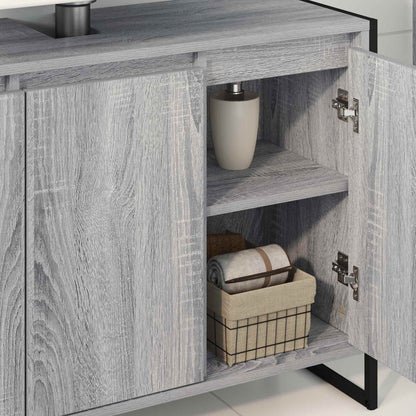 vidaXL Meuble de salle de bain chêne Sonoma gris 90 x 30 x 60 cm en bois d'ingénierie