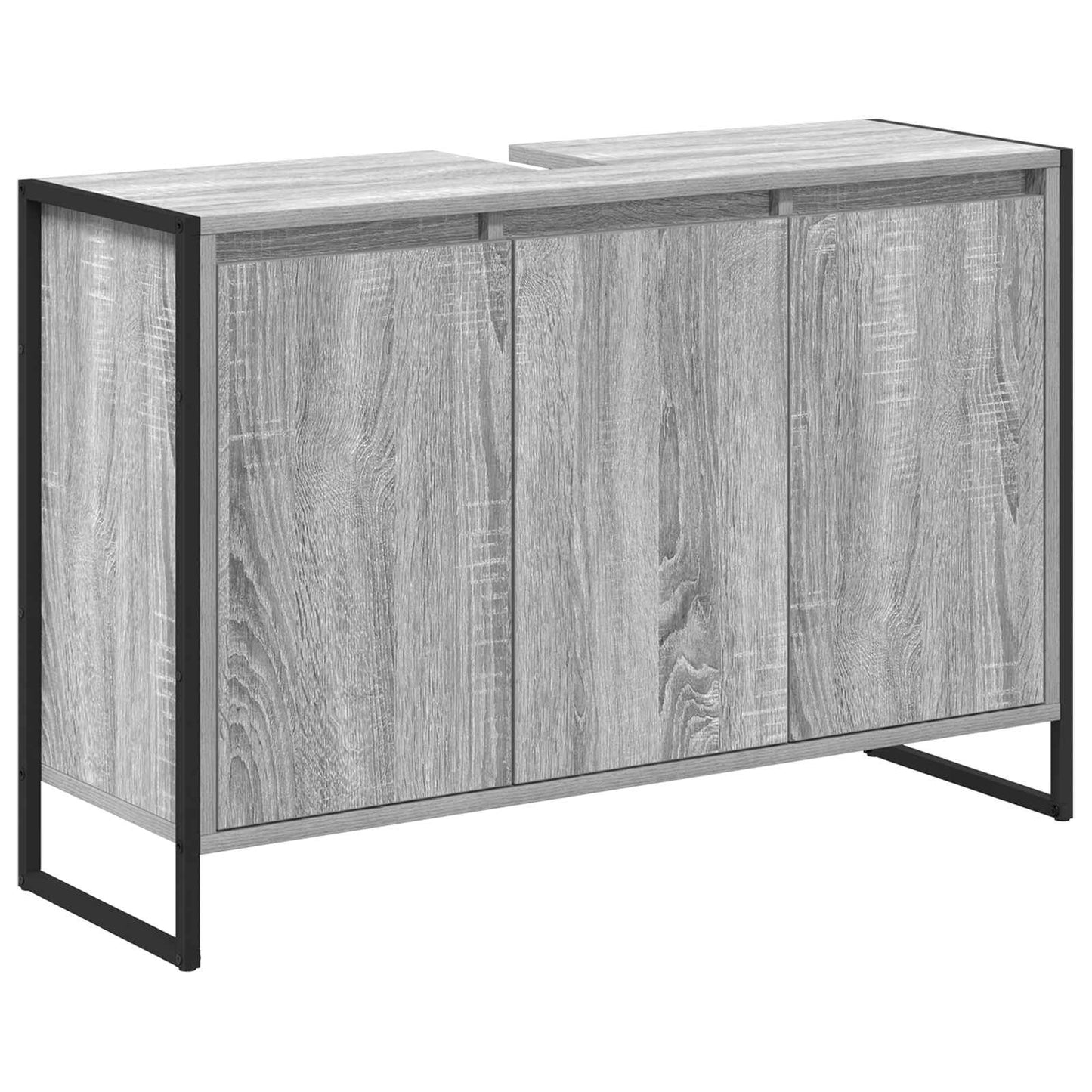 vidaXL Meuble de salle de bain chêne Sonoma gris 90 x 30 x 60 cm en bois d'ingénierie