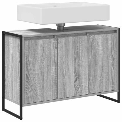 vidaXL Meuble de salle de bain chêne Sonoma gris 90 x 30 x 60 cm en bois d'ingénierie