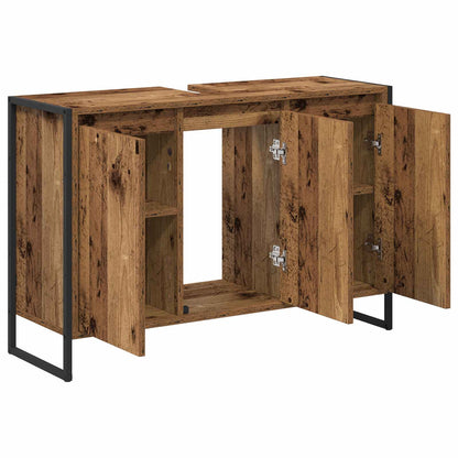 vidaXL Meuble de salle de bain avec porte, bois de récupération 90 x 30 x 60 cm, bois d'ingénierie