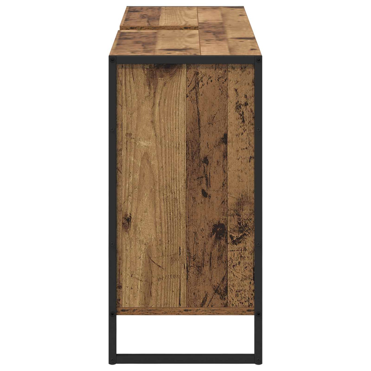 vidaXL Meuble de salle de bain avec porte, bois de récupération 90 x 30 x 60 cm, bois d'ingénierie