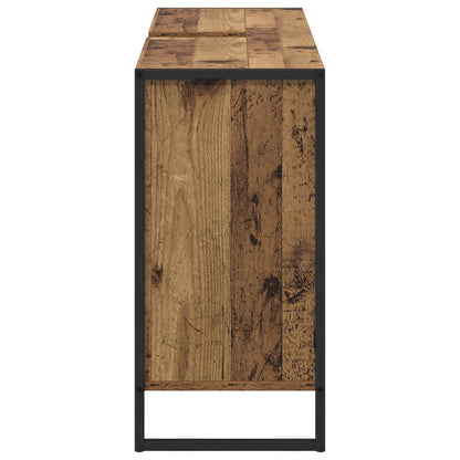 vidaXL Meuble de salle de bain avec porte, bois de récupération 90 x 30 x 60 cm, bois d'ingénierie