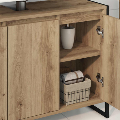 vidaXL Meuble de salle de bain avec porte chêne Artisanat 90 x 30 x 60 cm