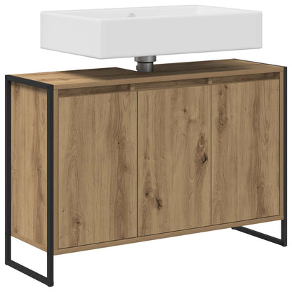 vidaXL Meuble de salle de bain avec porte chêne Artisanat 90 x 30 x 60 cm