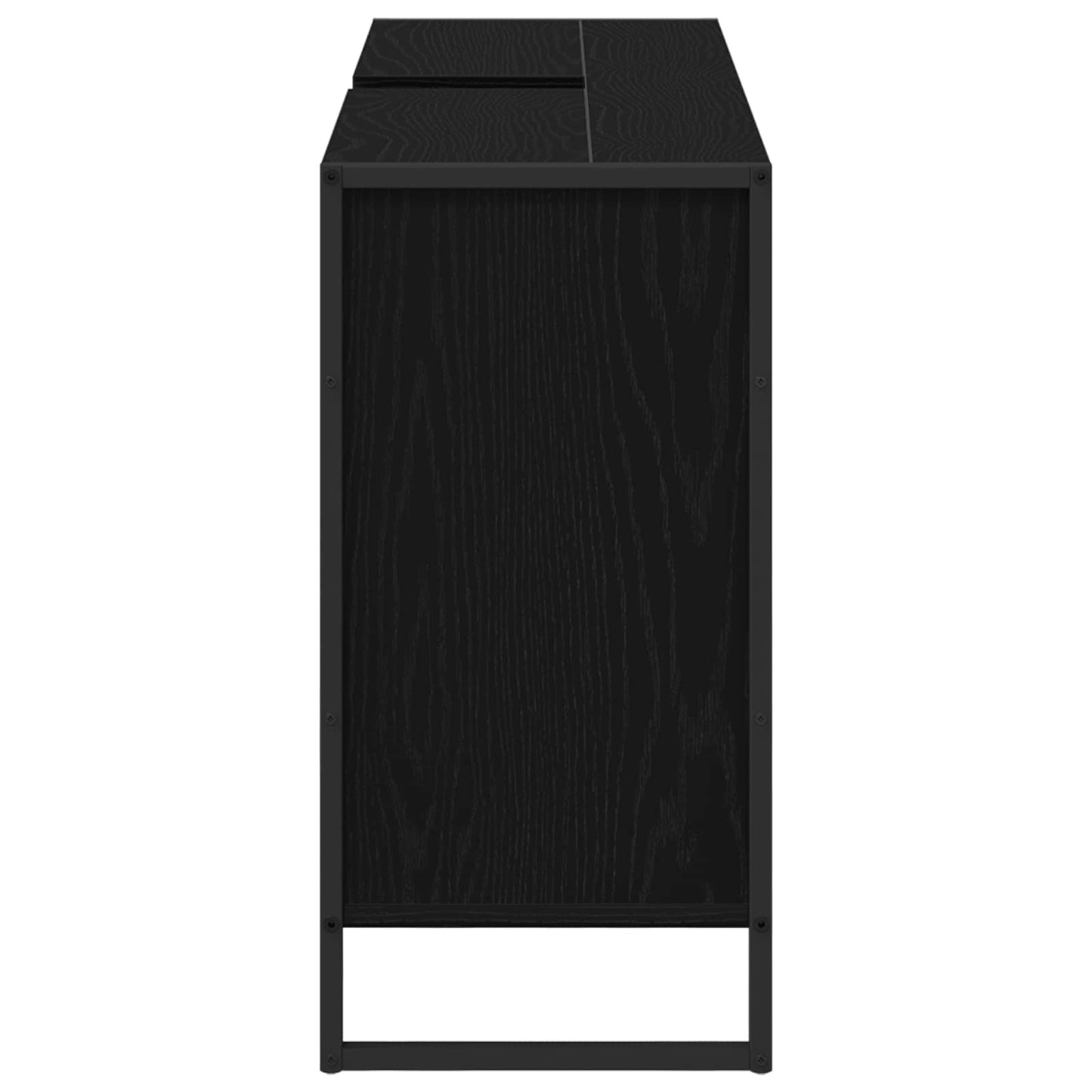 vidaXL Meuble de salle de bain avec porte noir aspect chêne 60 x 30 x 60 cm