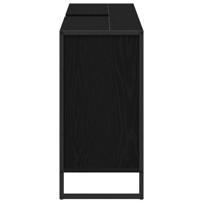 vidaXL Meuble de salle de bain avec porte noir aspect chêne 60 x 30 x 60 cm