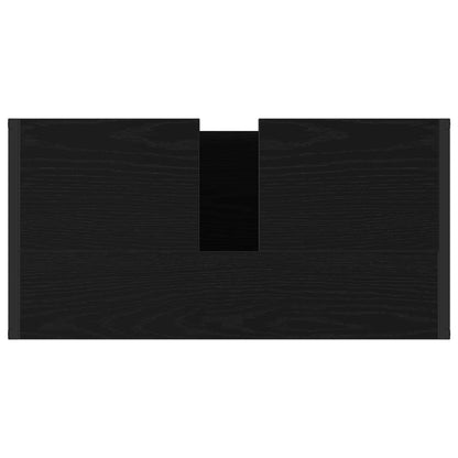 vidaXL Meuble de salle de bain avec porte noir aspect chêne 60 x 30 x 60 cm