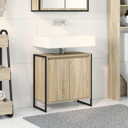 vidaXL Meuble de salle de bain avec porte chêne Sonoma 60 x 30 x 60 cm Bois d'ingénierie