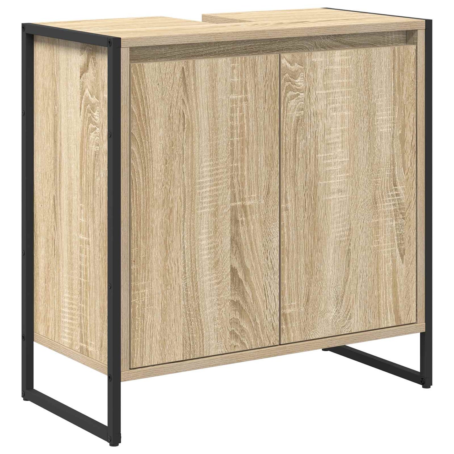 vidaXL Meuble de salle de bain avec porte chêne Sonoma 60 x 30 x 60 cm Bois d'ingénierie