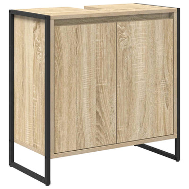 vidaXL Meuble de salle de bain avec porte chêne Sonoma 60 x 30 x 60 cm Bois d'ingénierie