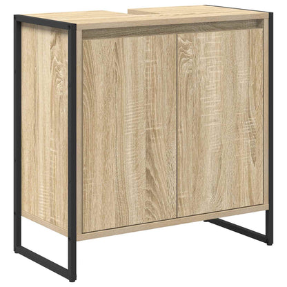 vidaXL Meuble de salle de bain avec porte chêne Sonoma 60 x 30 x 60 cm Bois d'ingénierie