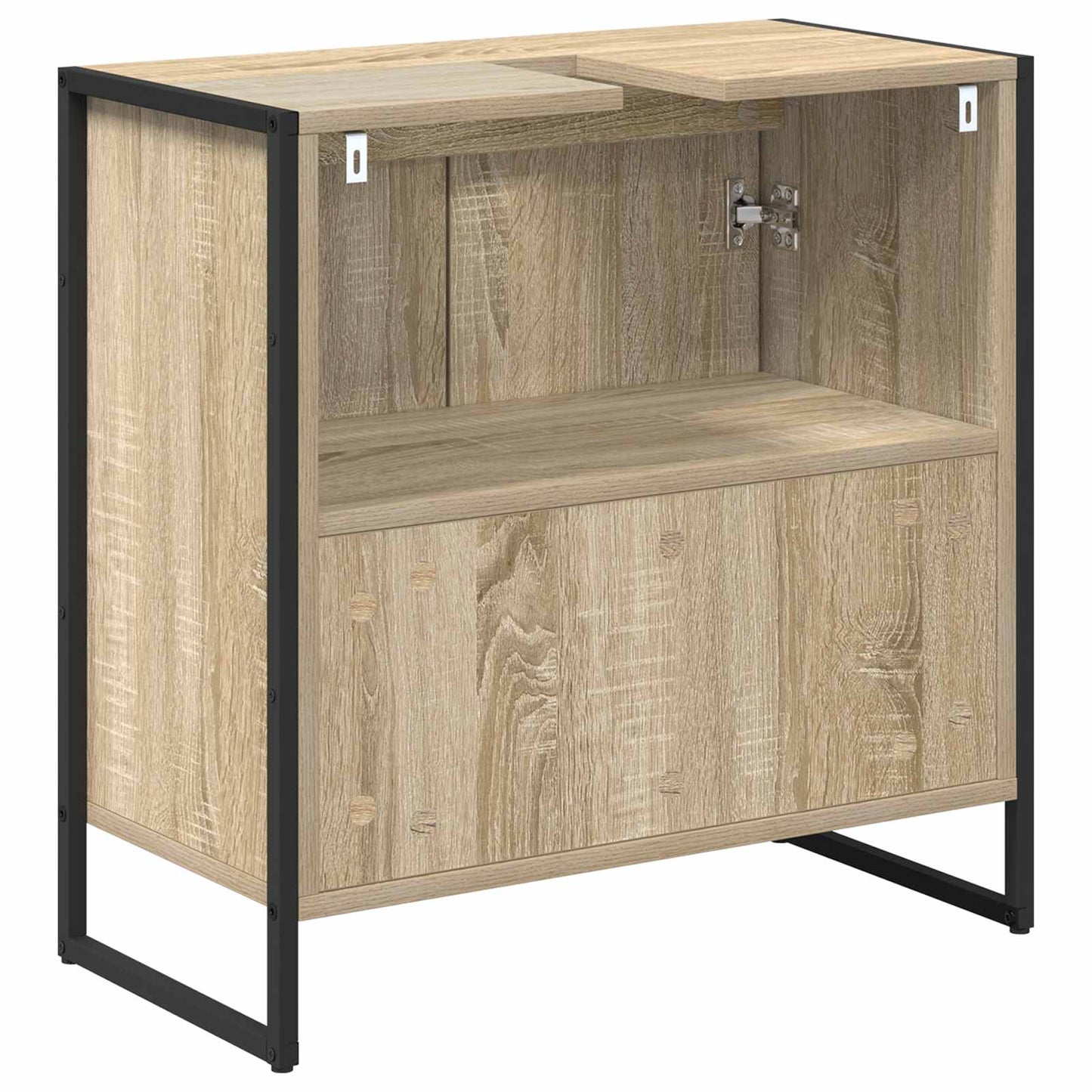 vidaXL Meuble de salle de bain avec porte chêne Sonoma 60 x 30 x 60 cm Bois d'ingénierie