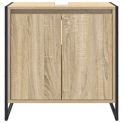 vidaXL Meuble de salle de bain avec porte chêne Sonoma 60 x 30 x 60 cm Bois d'ingénierie
