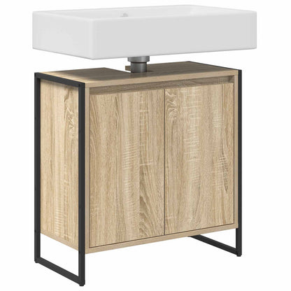 vidaXL Meuble de salle de bain avec porte chêne Sonoma 60 x 30 x 60 cm Bois d'ingénierie