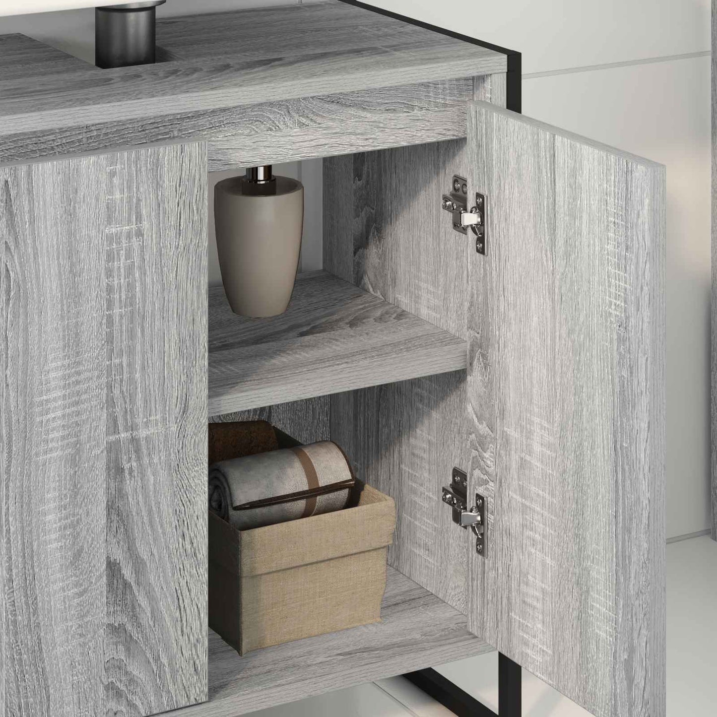 vidaXL Armoire de salle de bain Gris Sonoma 60 x 30 x 60 cm Bois d'ingénierie