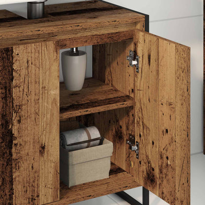 vidaXL Meuble de salle de bain avec porte en bois de récupération 60 x 30 x 60 cm en bois d'ingénierie