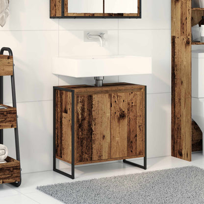 vidaXL Meuble de salle de bain avec porte en bois de récupération 60 x 30 x 60 cm en bois d'ingénierie