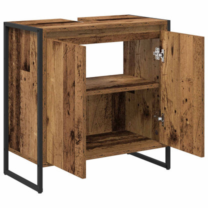 vidaXL Meuble de salle de bain avec porte en bois de récupération 60 x 30 x 60 cm en bois d'ingénierie