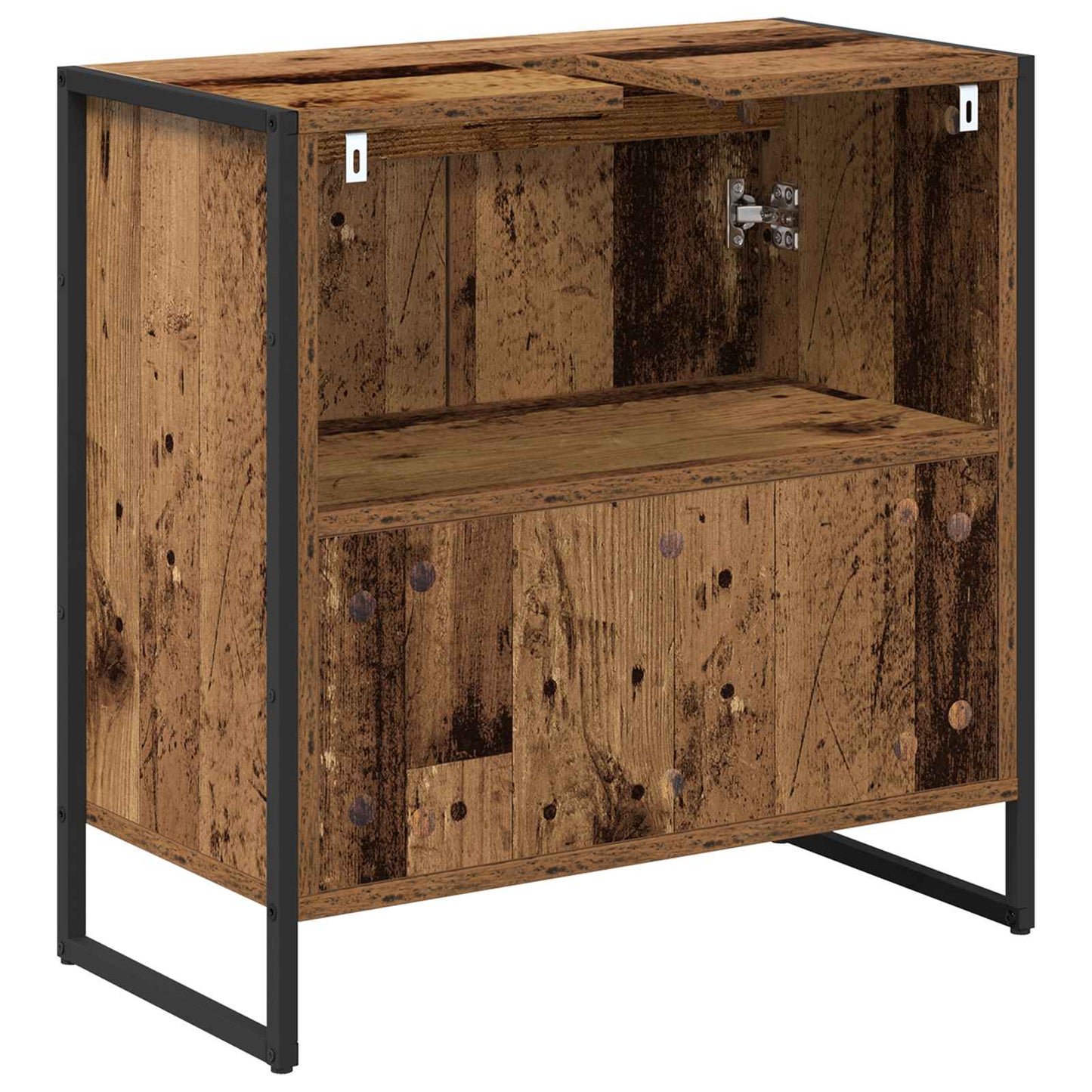 vidaXL Meuble de salle de bain avec porte en bois de récupération 60 x 30 x 60 cm en bois d'ingénierie