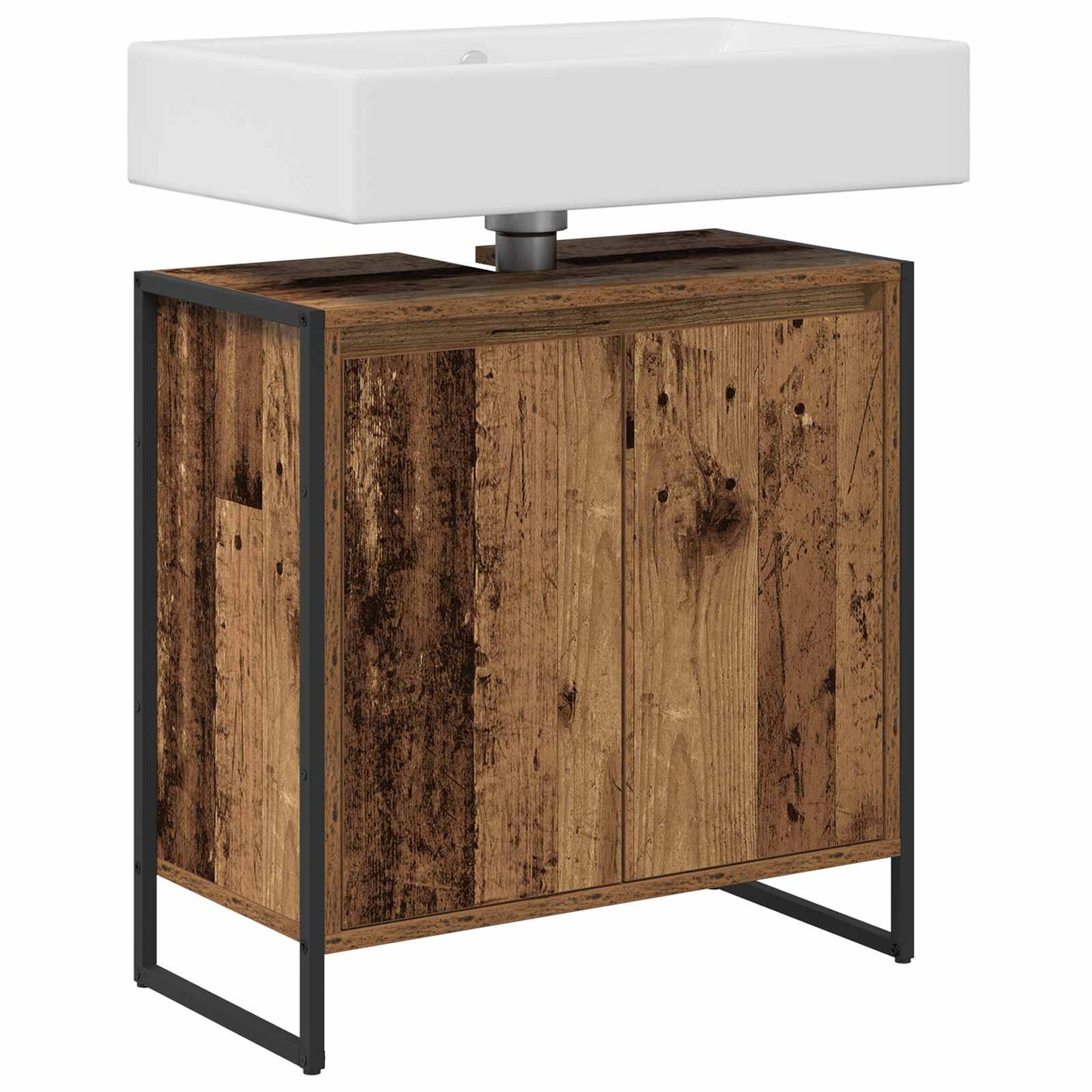 vidaXL Meuble de salle de bain avec porte en bois de récupération 60 x 30 x 60 cm en bois d'ingénierie