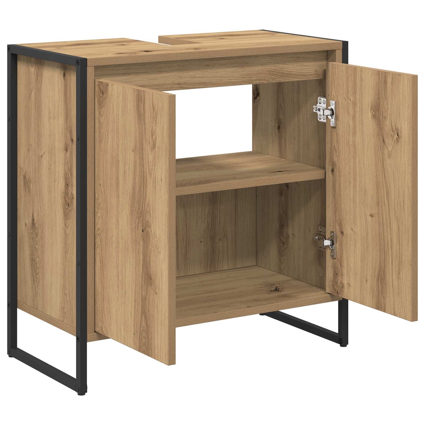 vidaXL Meuble de salle de bain avec porte chêne Artisanat 60 x 30 x 60 cm