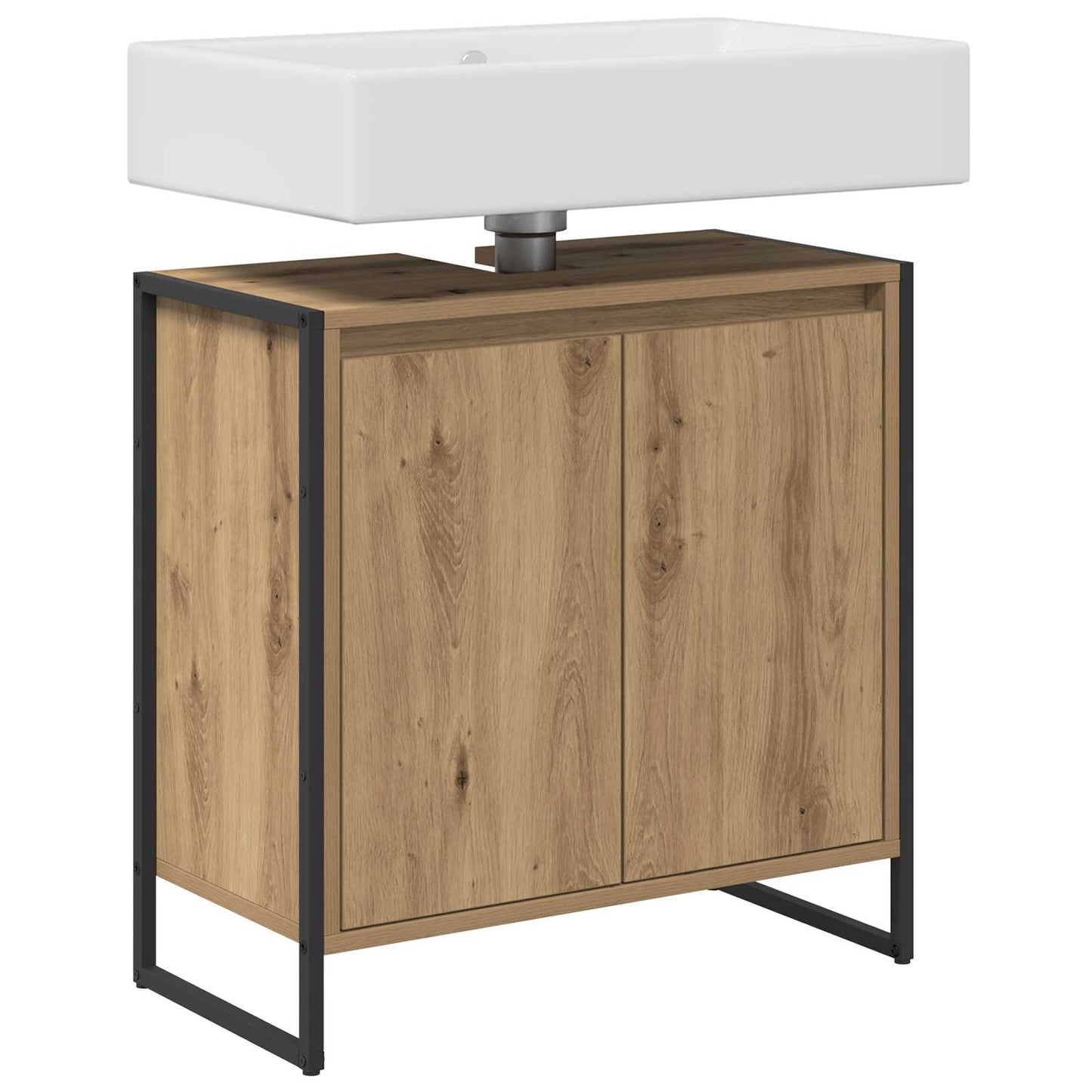 vidaXL Meuble de salle de bain avec porte chêne Artisanat 60 x 30 x 60 cm