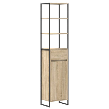 vidaXL Badezimmerschrank mit Tür Sonoma 40 x 30 x 180 cm Holzwerkstoff