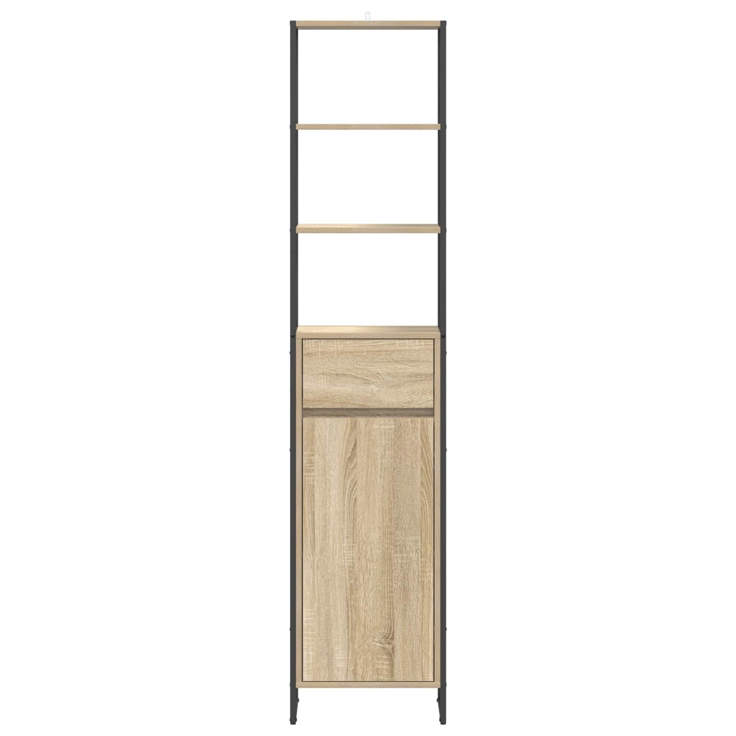 vidaXL Badezimmerschrank mit Tür Sonoma 40 x 30 x 180 cm Holzwerkstoff