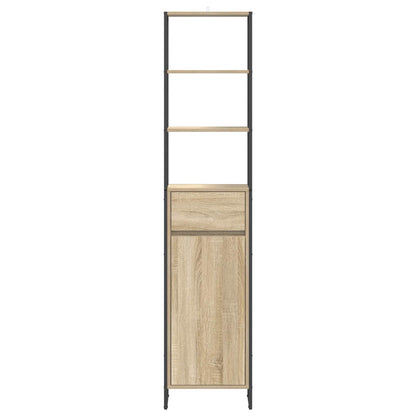 vidaXL Badezimmerschrank mit Tür Sonoma 40 x 30 x 180 cm Holzwerkstoff