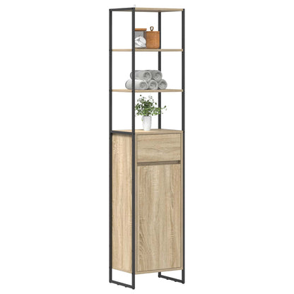 vidaXL Badezimmerschrank mit Tür Sonoma 40 x 30 x 180 cm Holzwerkstoff