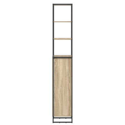vidaXL Badezimmerschrank mit Tür Sonoma 40 x 30 x 180 cm Holzwerkstoff